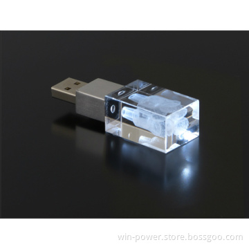 Crystal Glass USB Flash Drive, Flash Memory with Custom Logo (USB-261)